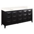 72" Holmesdale Vanity with Undermount Sinks - Black - Arctic White Quartz Widespread, , large image number 0