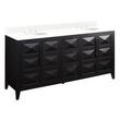 72" Holmesdale Vanity with Undermount Sinks - Black - Feathered White Quartz Widespread, , large image number 0