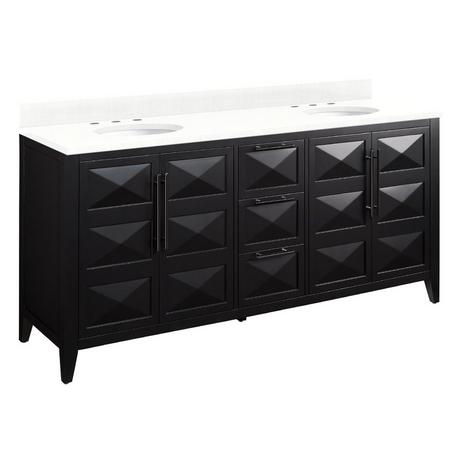 72" Holmesdale Vanity with Undermount Sinks - Black