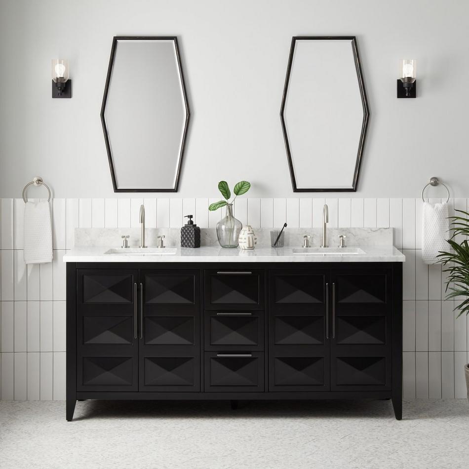 72" Holmesdale Vanity with Rectangular Undermount Sinks - Black, , large image number 0