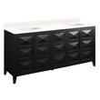 72" Holmesdale Vanity with Rectangular Undermount Sinks - Black - Arctic White Quartz Single Hole, , large image number 0