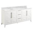 72" Holmesdale Vanity with Undermount Sinks - Bright White - Carrara Marble Widespread, , large image number 0