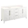 72" Holmesdale Vanity with Undermount Sinks - Bright White - Arctic White Quartz Widespread, , large image number 0