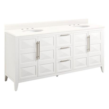 72" Holmesdale Vanity with Undermount Sinks - Bright White