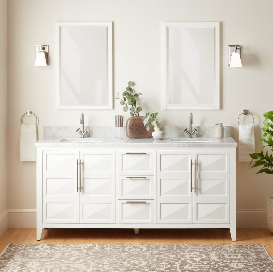 72" Holmesdale Vanity with Rectangular Undermount Sinks - Bright White, , large image number 2
