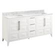 72" Holmesdale Vanity with Rectangular Undermount Sinks - Bright White - Carrara Marble Single Hole, , large image number 0