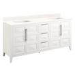72" Holmesdale Vanity with Rect Undermount Sinks - Bright White - Arctic White No Faucet Holes, , large image number 0