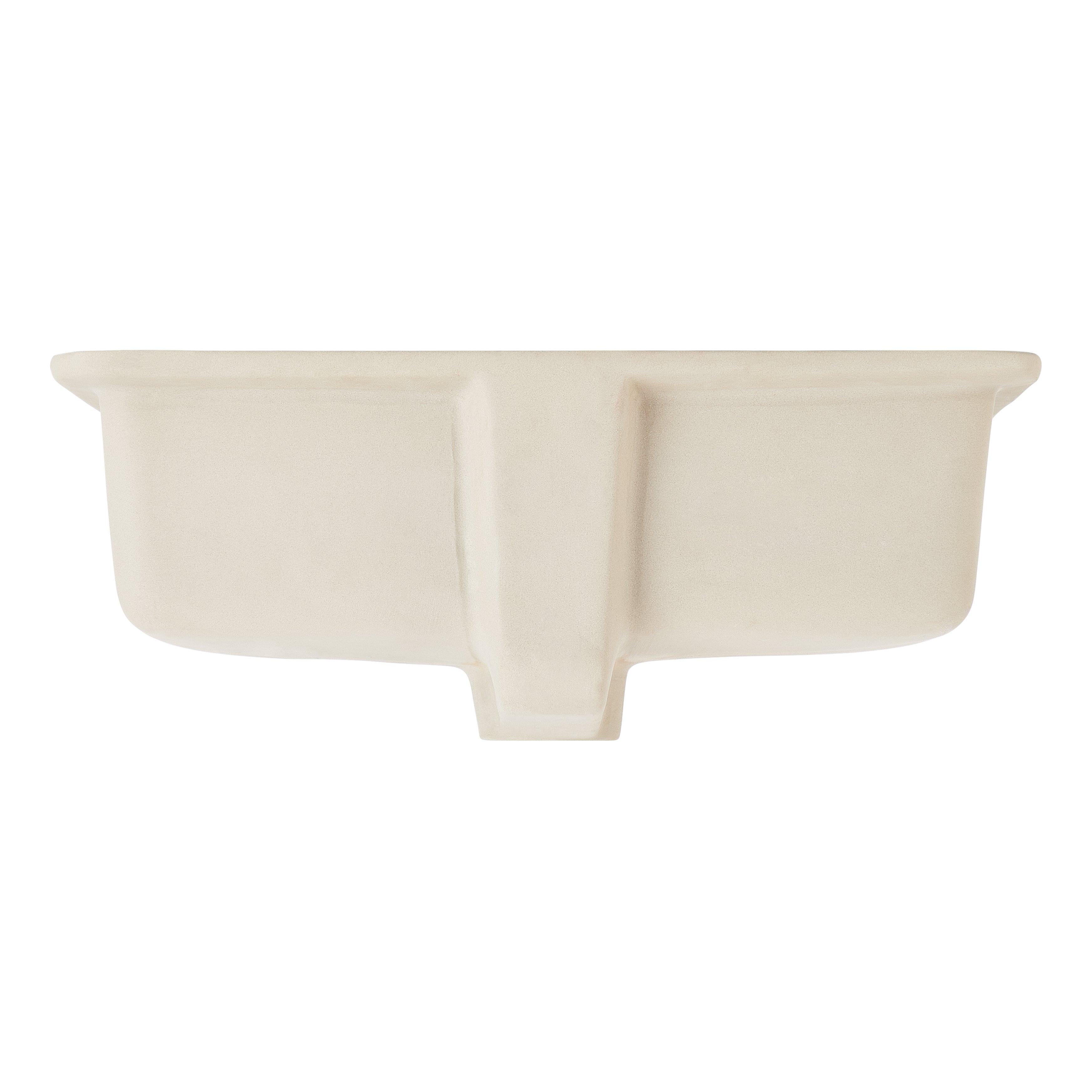 Destin Narrow Rectangular Undermount Bathroom Sink - White