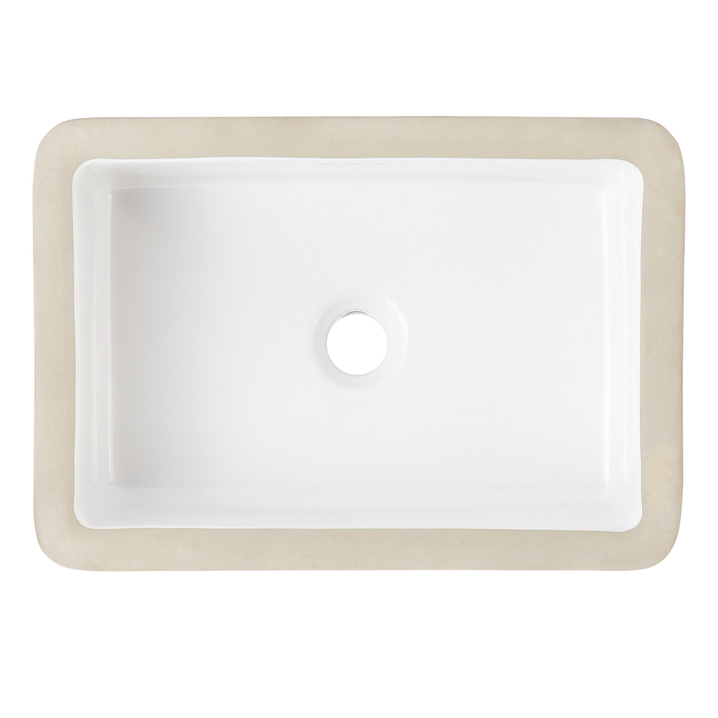 18" Destin Narrow Rectangular Undermount Bathroom Sink - White ...