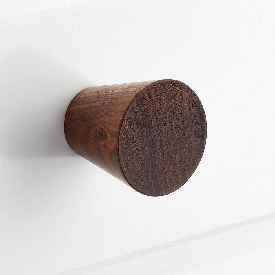 1-1/4 Valewood Wooden Tapered Cabinet Knob - Walnut