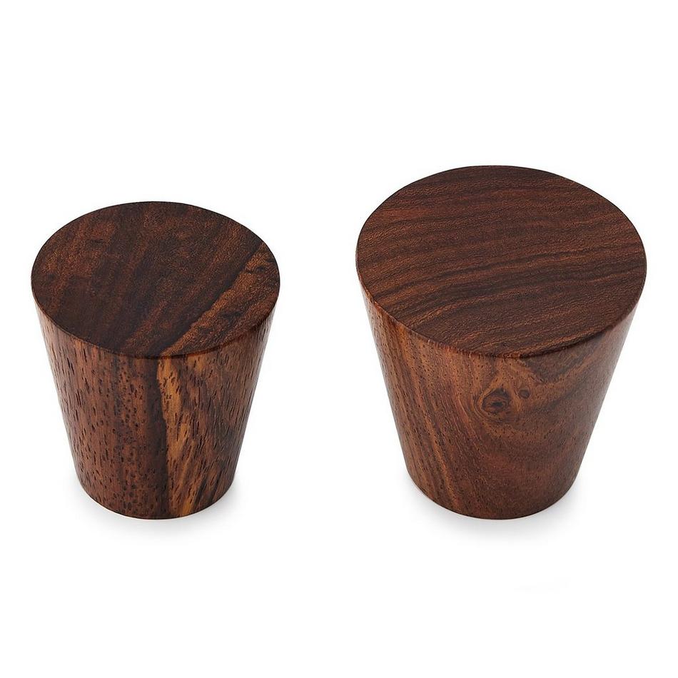 1-1/2" Valewood Wooden Tapered Cabinet Knob - Walnut, , large image number 2