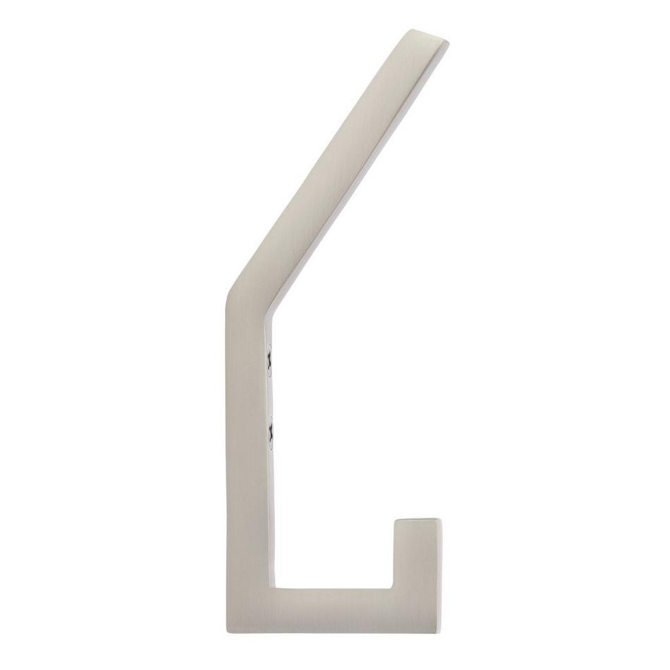 Elter Modern Brass Double Hook - Brushed Nickel, , large image number 1