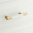 5-1/16" Simbury Enamel & Brass Cabinet Pull - Matte White/Satin Brass, , large image number 0