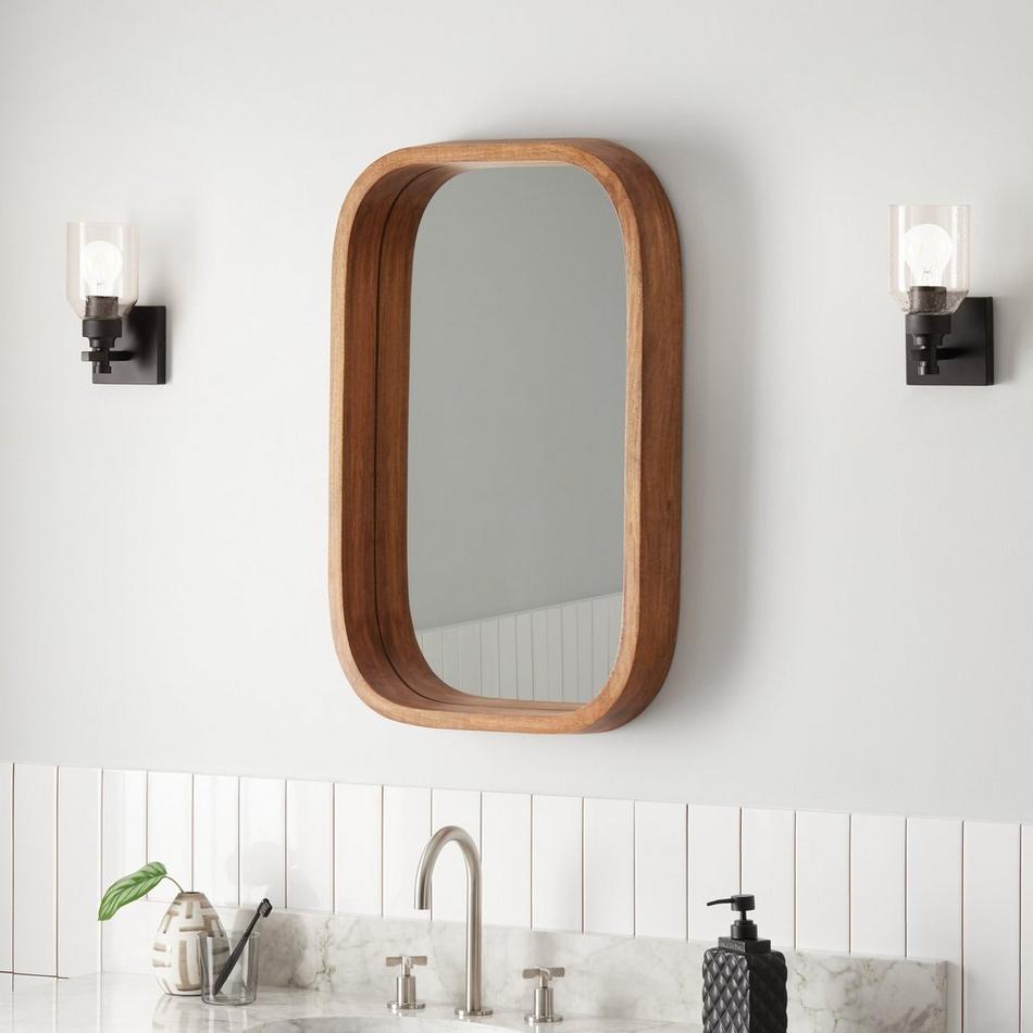 Acrewood Oval Wood Vanity Mirror - Natural Mango Wood, , large image number 0