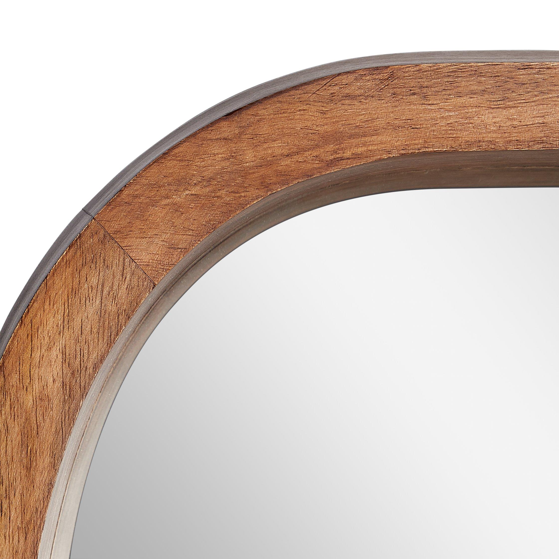 Wooden deals oval mirror