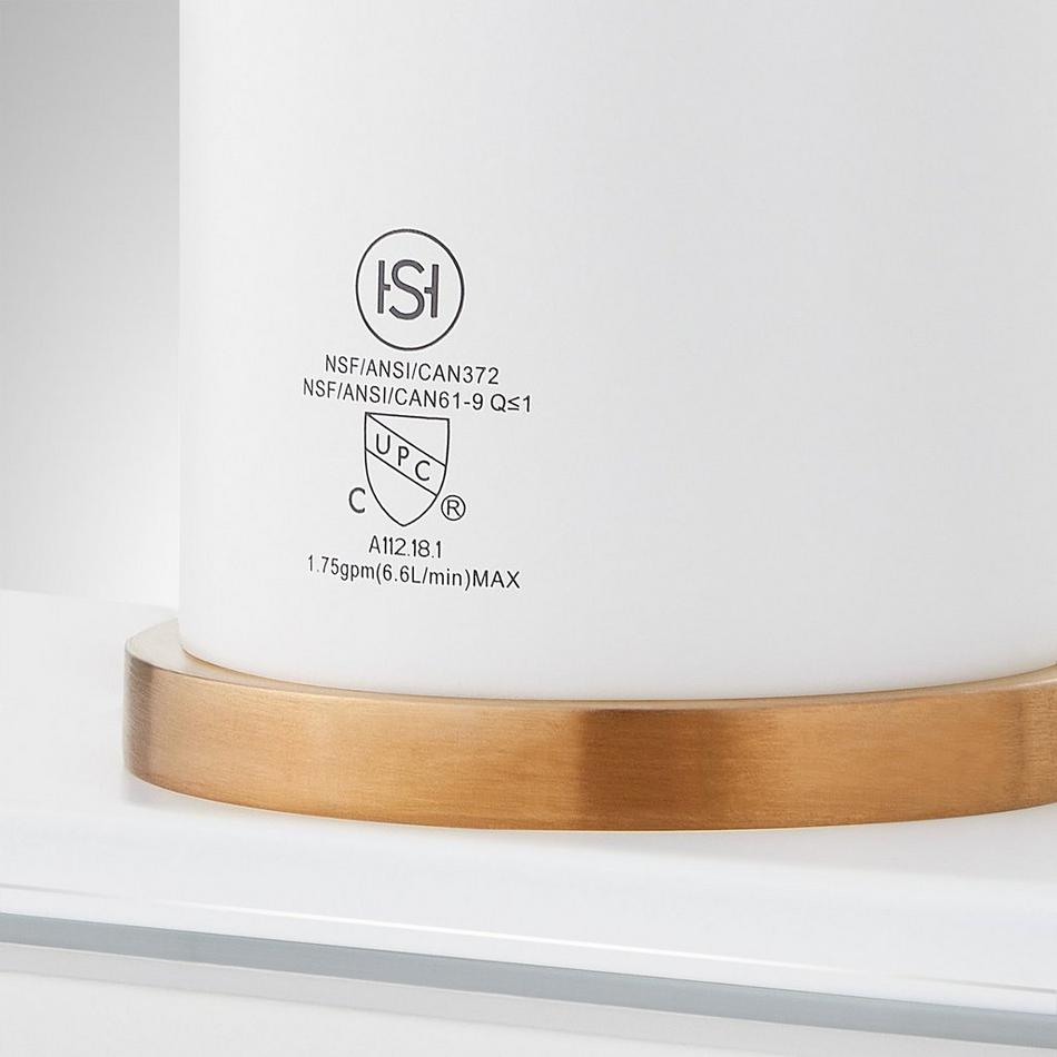 Ridgeway Pull-Down Two-Tone Kitchen Faucet with Deck Plate - Matte White/Brushed Gold, , large image number 3