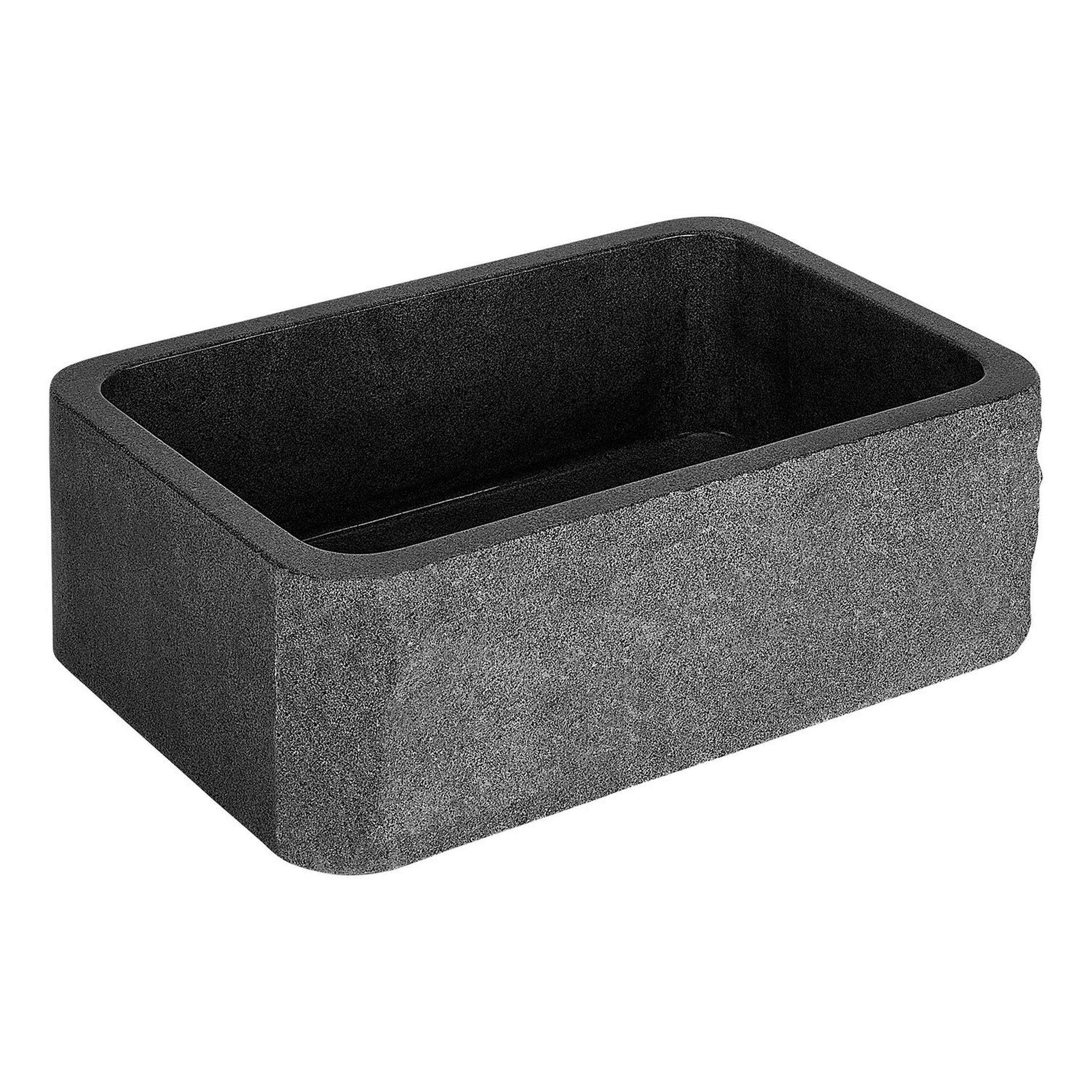 33" Finbrook Chiseled Granite Farmhouse Sink Black Signature Hardware