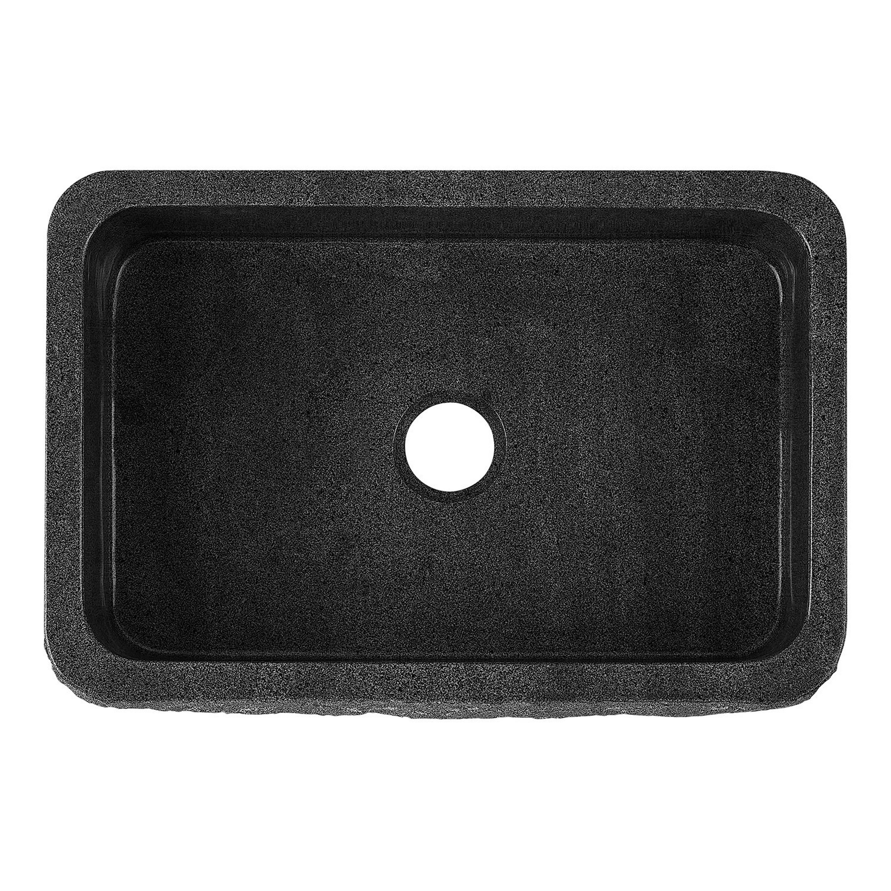 33" Finbrook Chiseled Granite Farmhouse Sink Black Signature Hardware