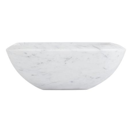 Shea Curved Marble Vessel Sink - Carrara