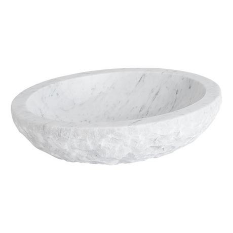 Thurber Oval Marble Vessel Sink - Carrara