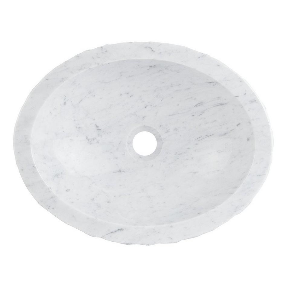 Thurber Oval Marble Vessel Sink - Carrara, , large image number 4