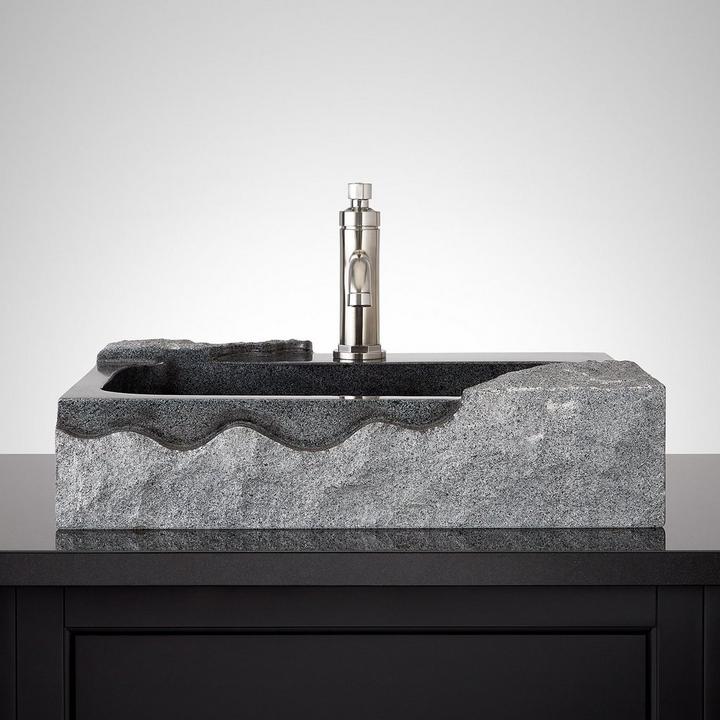 Ardwick Rectangular Granite Vessel Sink in Blue Gray