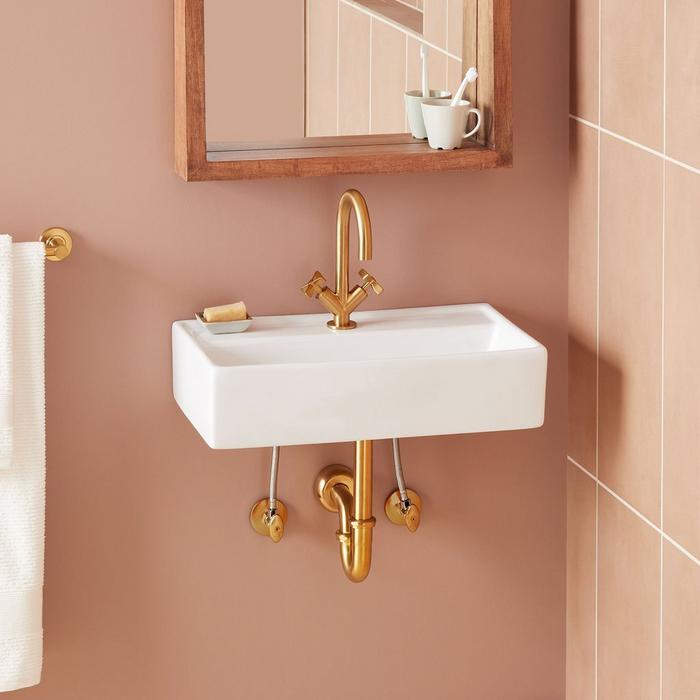 22" Kaisy Modern Porcelain Sink for installing bathroom fixtures