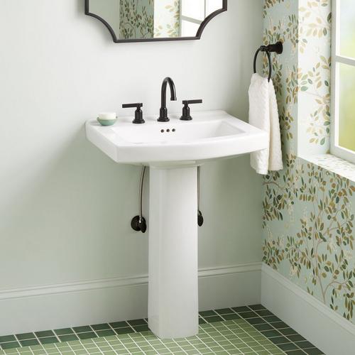 white pedestal sink