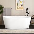 63" Eden Acrylic Freestanding Tub with Foam - Matte White, , large image number 0