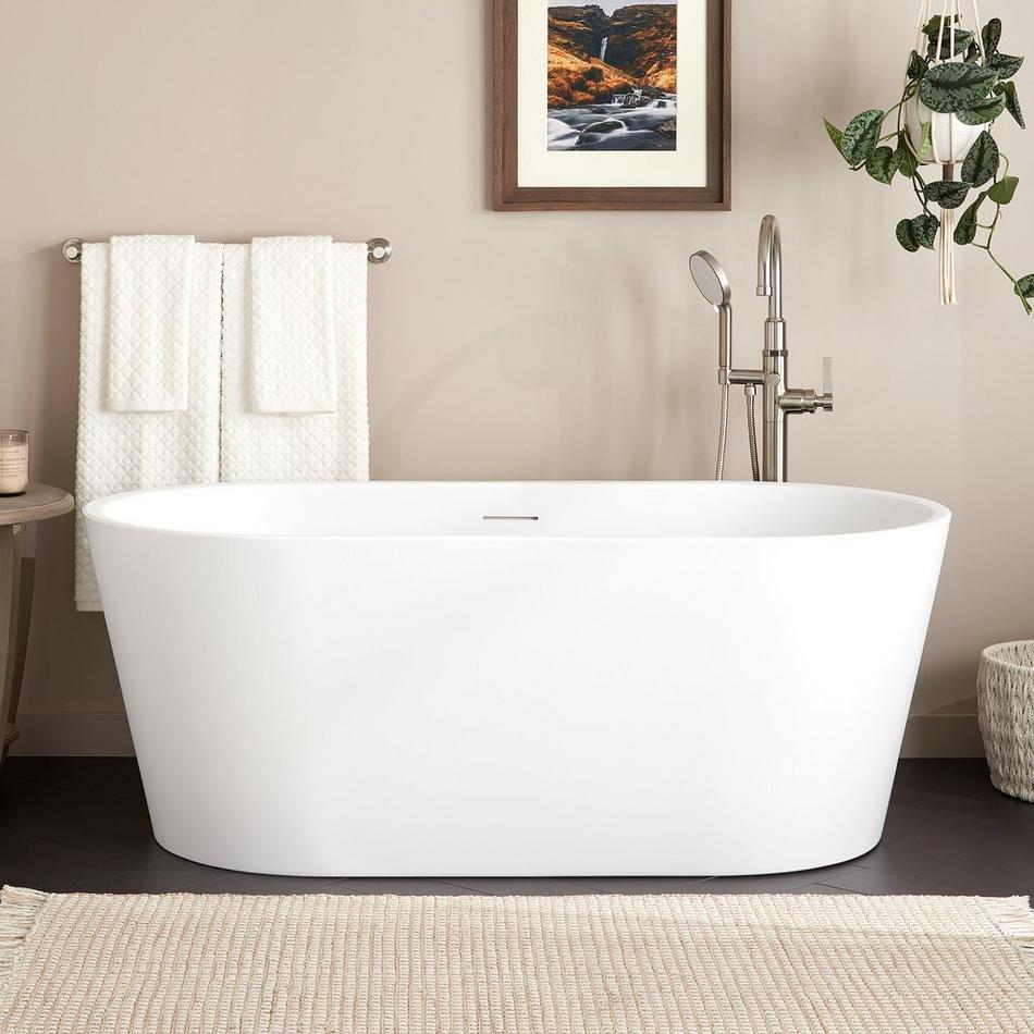 67" Eden Acrylic Freestanding Tub with Foam - Matte White, , large image number 0