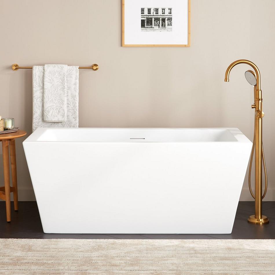 59" Mayim Acrylic Freestanding Tub with Foam - Matte White, , large image number 0