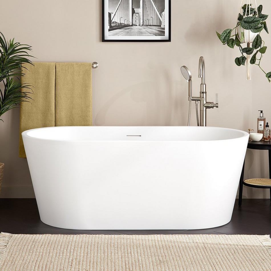 59" Eden Acrylic Freestanding Tub with Foam - Matte White, , large image number 0