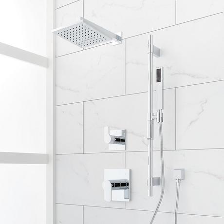 Hibiscus Pressure Balance Shower System with Slide Bar and Hand Shower