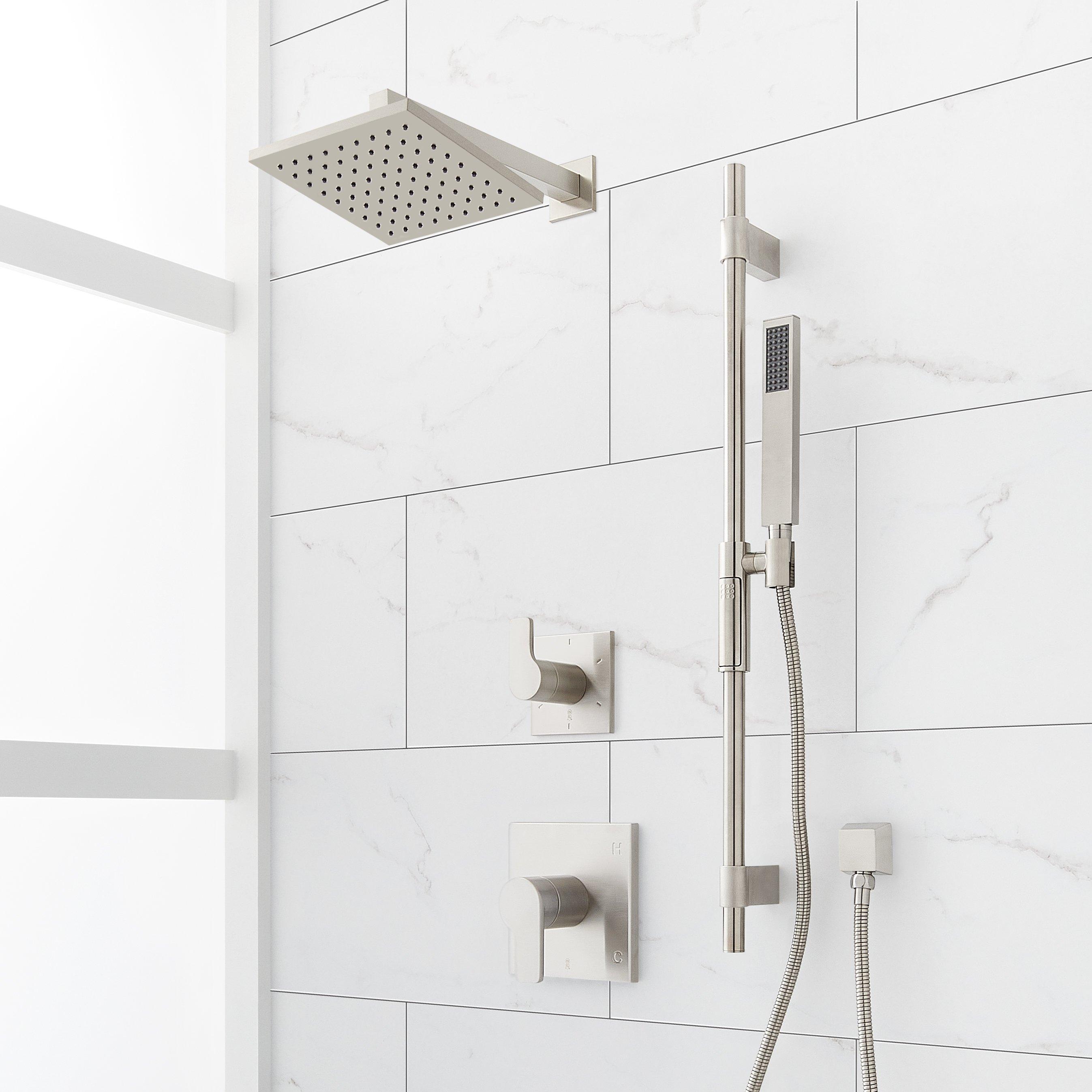 Hibiscus Pressure Balance Shower System with Slide Bar and Hand Shower ...