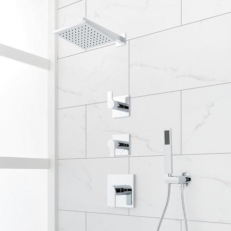 Hibiscus Thermostatic Shower System with Hand Shower