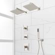 Hibiscus Thermostatic Shower System with Dual Showerheads and Hand Shower, , large image number 1