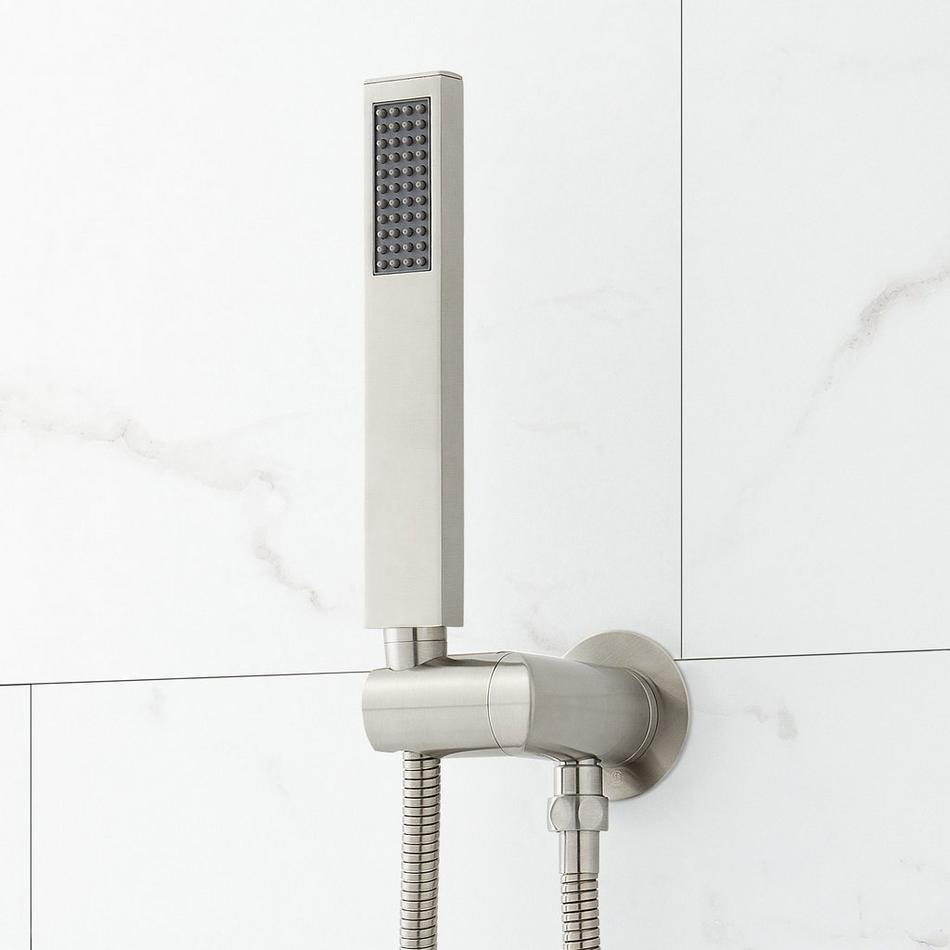 Hibiscus Thermostatic Shower System with Dual Showerheads and Hand Shower - Brushed Nickel, , large image number 5