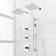 Hibiscus Thermostatic Shower System with Dual Showerheads, Slide Bar and Hand Shower, , large image number 1