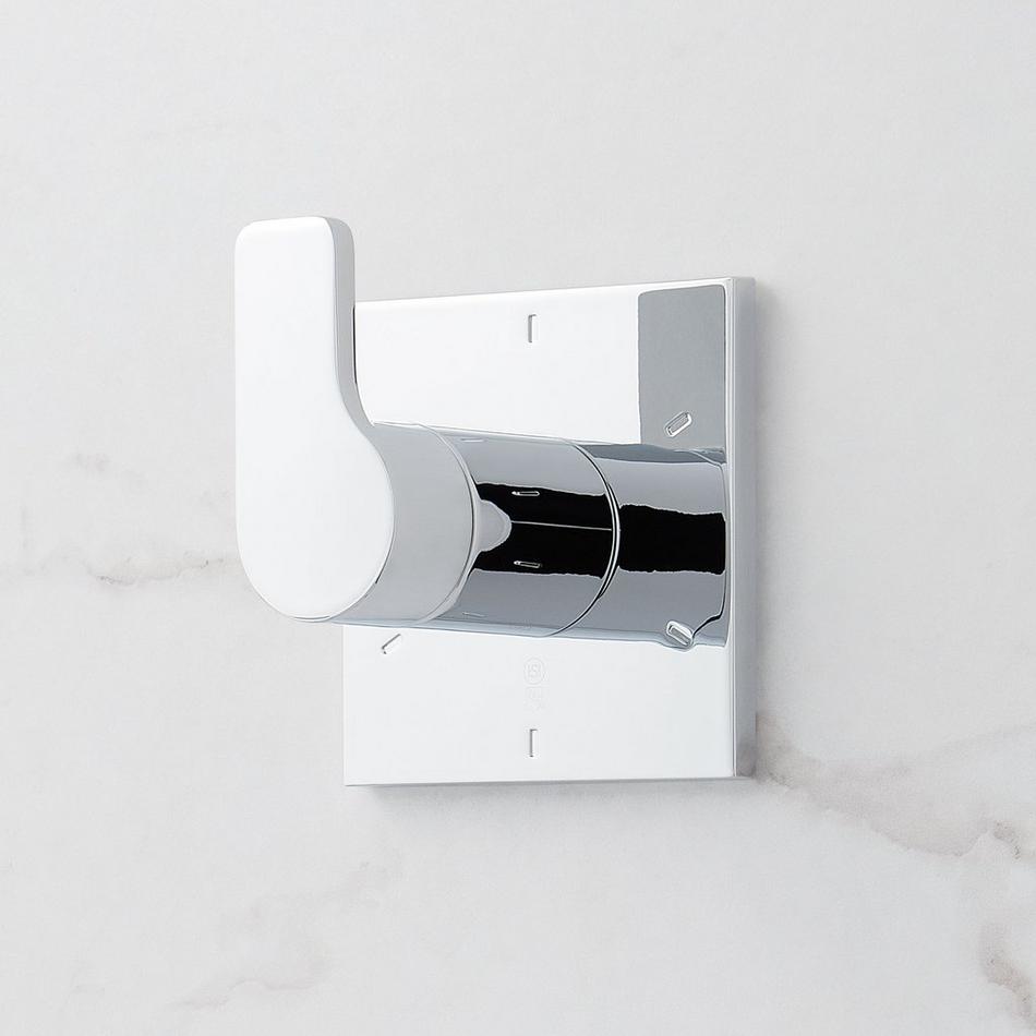 Hibiscus Thermostatic Shower System - Dual Showerheads, Slide Bar and Hand Shower - Chrome, , large image number 1