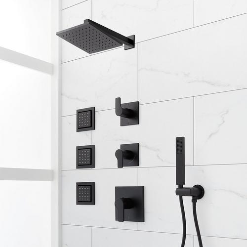 Hibiscus Thermostatic Shower System with 3 Body Sprays