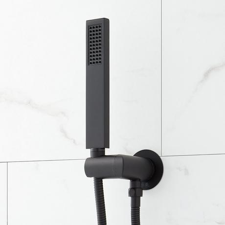 Hibiscus Thermostatic Shower System with 3 Body Sprays and Hand Shower - Matte Black