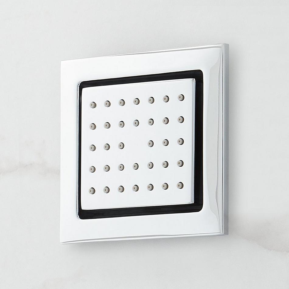 Hibiscus Thermostatic Shower System with 3 Body Sprays, Slide Bar and Hand Shower - Chrome, , large image number 6