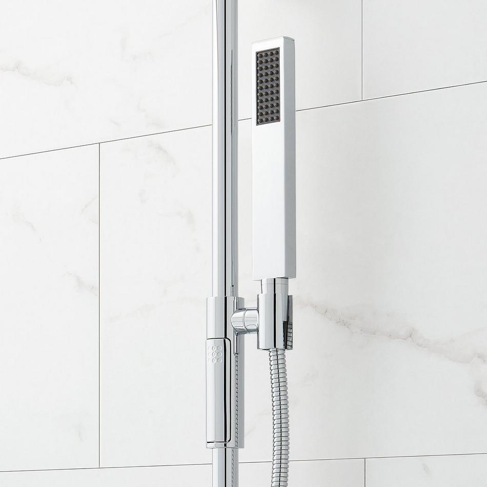 Hibiscus Thermostatic Shower System with 3 Body Sprays, Slide Bar and Hand Shower - Chrome, , large image number 5