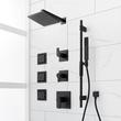 Hibiscus Thermostatic Shower System with 3 Body Sprays, Slide Bar and Hand Shower - Matte Black, , large image number 0