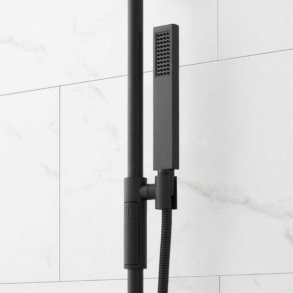 Hibiscus Thermostatic Shower System with 3 Body Sprays, Slide Bar and Hand Shower - Matte Black, , large image number 5