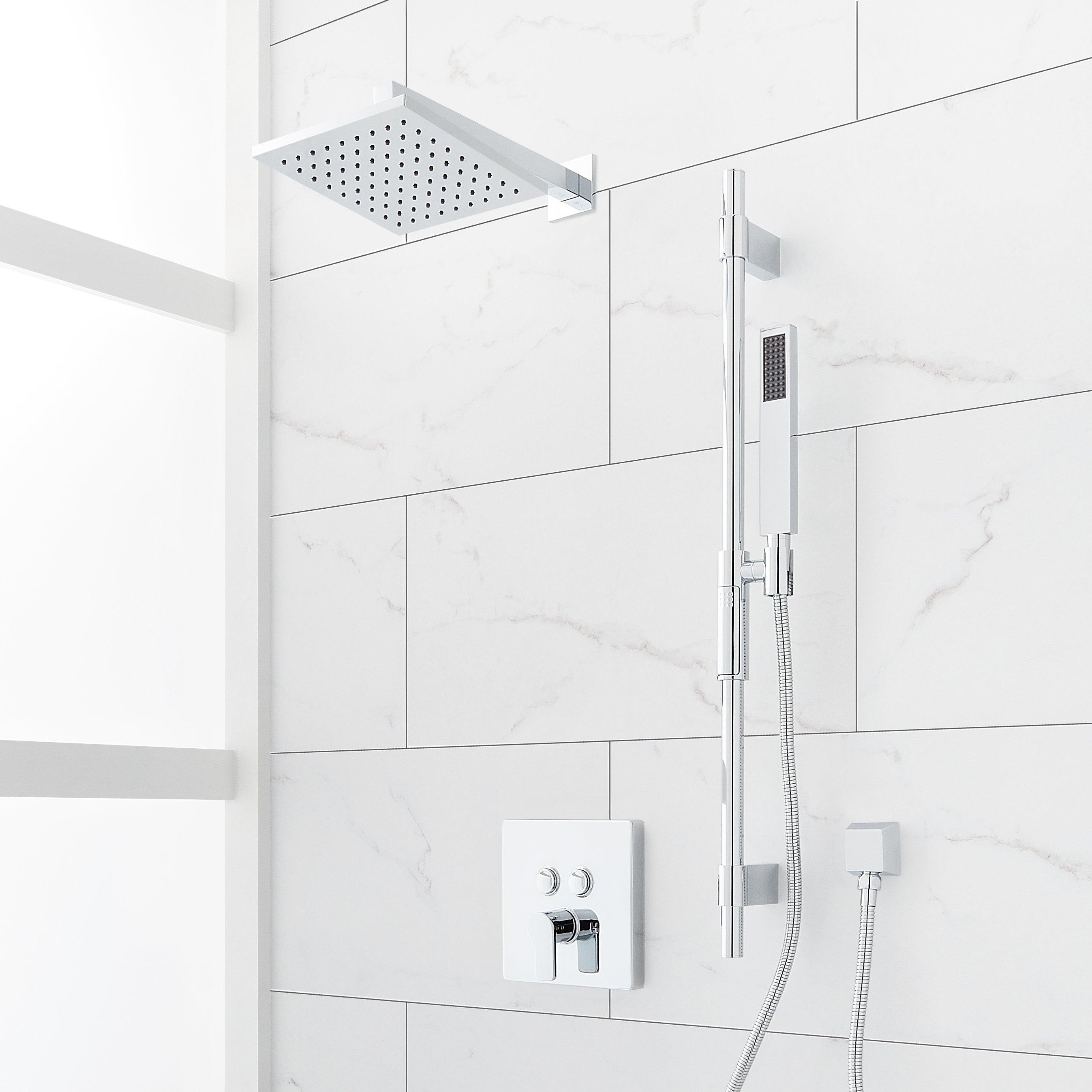 Hibiscus Thermostatic Shower System with Slide Bar and Hand Shower