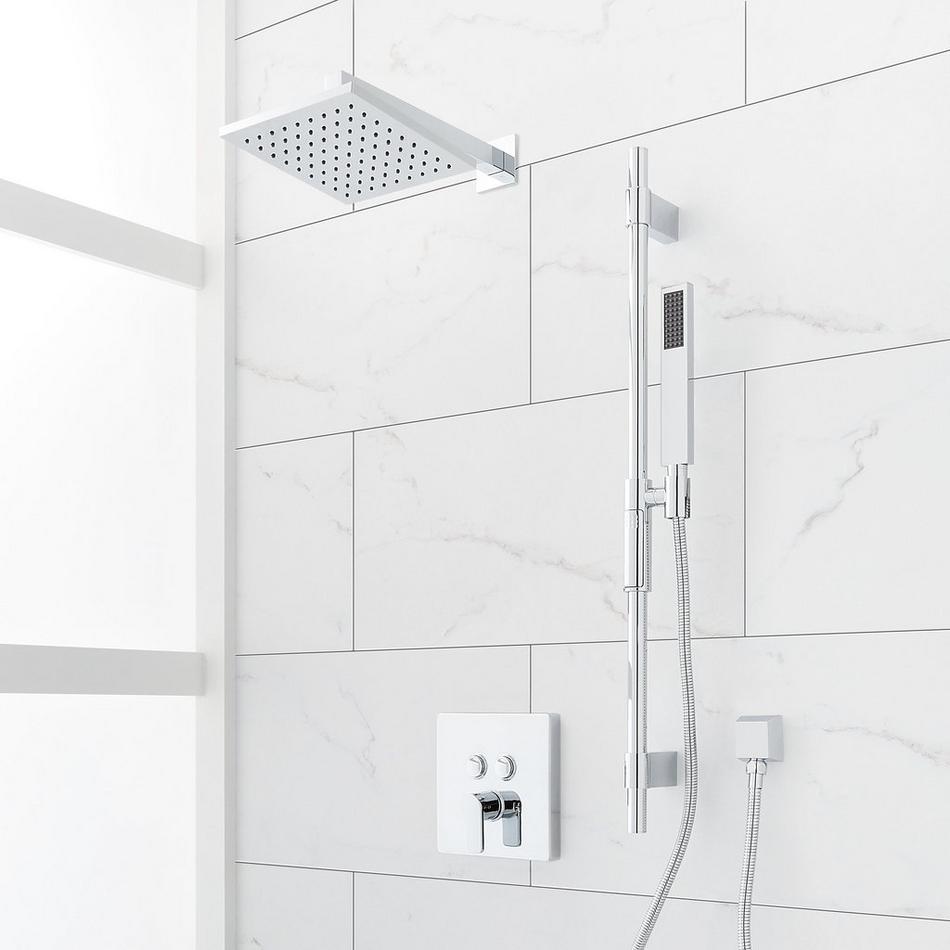 Hibiscus Simple Select Shower System with Slide Bar and Hand Shower, , large image number 1