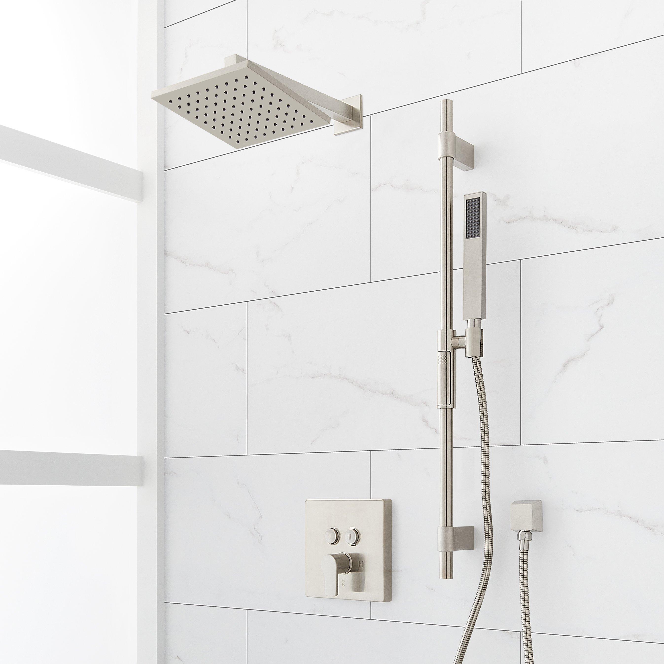 Hibiscus Thermostatic Shower System with Slide Bar and Hand Shower