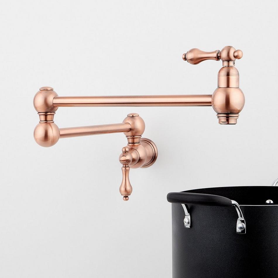 Vivan Retractable Wall-Mount Pot Filler Faucet - Satin Copper, , large image number 0