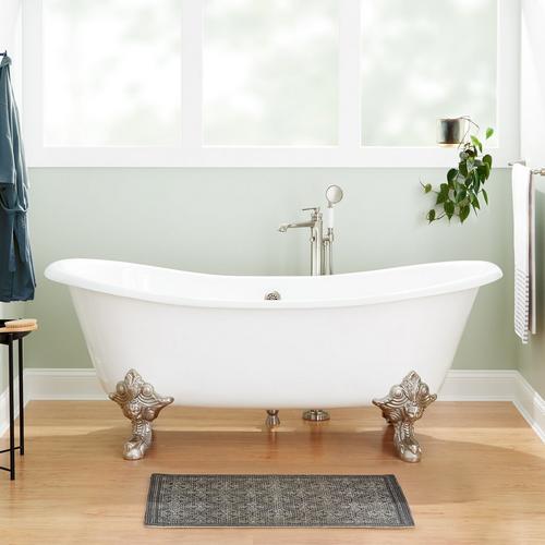 67" Lena Cast Iron Clawfoot Tub